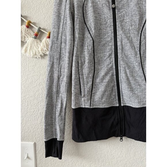 Lululemon Nice Asana Jacket Herringbone Black Gray Luon Yoga Outdoor Active 4 - Picture 4 of 10